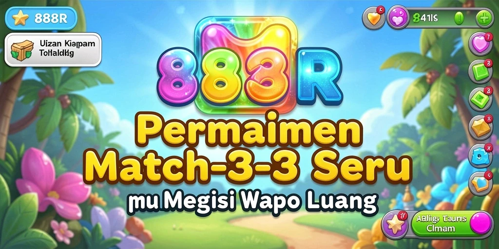 Screenshot menampilkan gameplay Match-3 yang seru dan menarik.