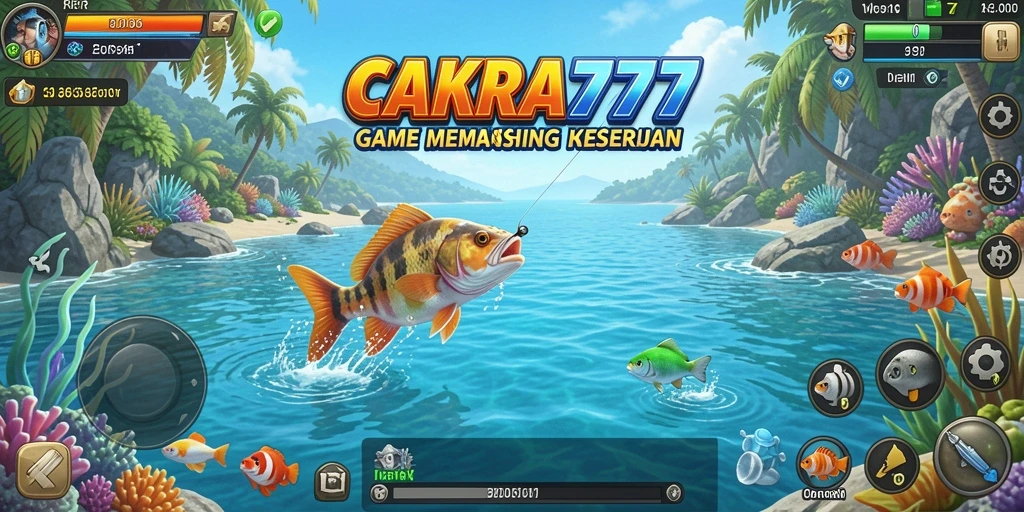 Screenshot gameplay CAKRA777 menampilkan aksi memancing yang mendebarkan.
