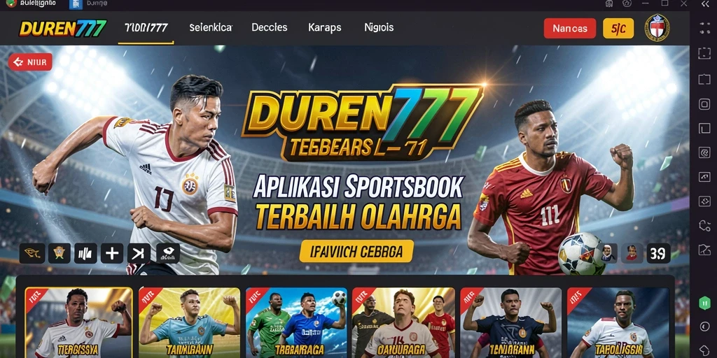 Screenshot dari gameplay aplikasi Sportsbook DUREN777 yang menampilkan taruhan olahraga.
