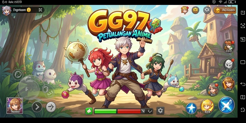 Screenshot dari gameplay GG99 yang menampilkan karakter Anime beraksi.