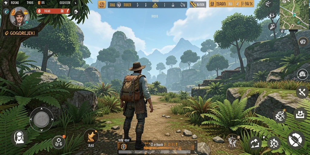 Screenshot GOGOREJEKI yang menunjukkan keindahan dunia terbuka.