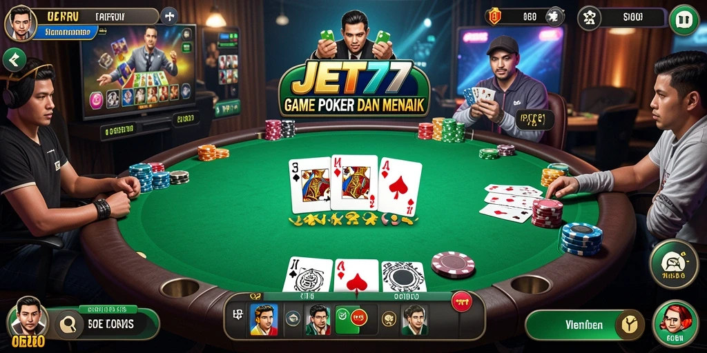 Screenshot gameplay JET77 menampilkan aksi seru permainan Poker.
