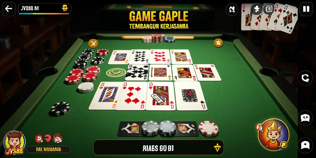 Tampilan gameplay JVS88 yang menarik dalam permainan Gaple.