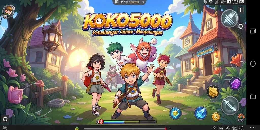 Screenshot gameplay KOKO5000 menampilkan aksi karakter Anime yang mendebarkan.