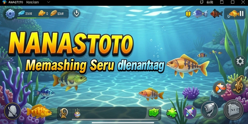 Tampilan gameplay NANASTOTO dengan aksi memancing yang menegangkan dan dinamis.
