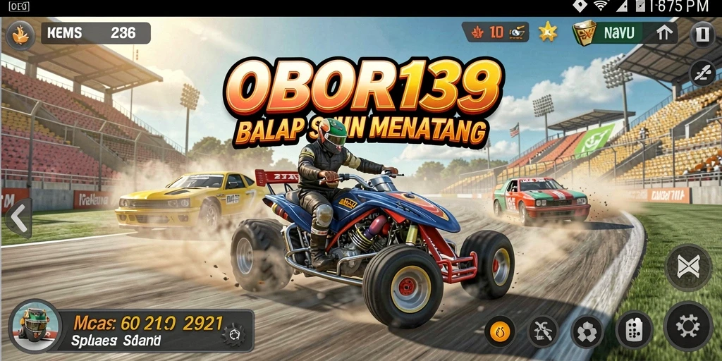 Screenshot gameplay <strong>OBOR138</strong>, menunjukkan aksi balapan yang dinamis dan menegangkan.