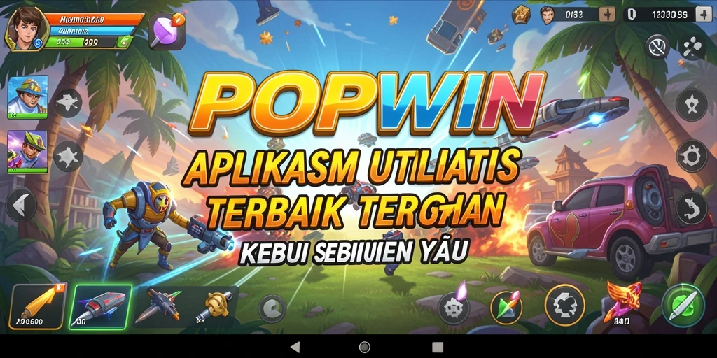Screenshot utama POPWIN menampilkan berbagai fitur utilitas yang bermanfaat.