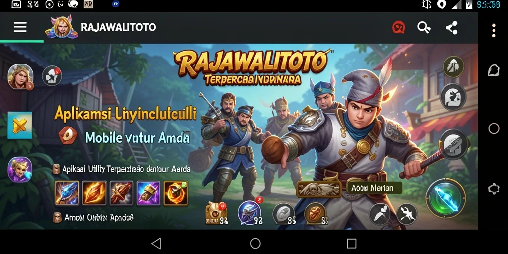Tampilan antarmuka utama RAJAWALITOTO dengan fitur Utility yang lengkap.