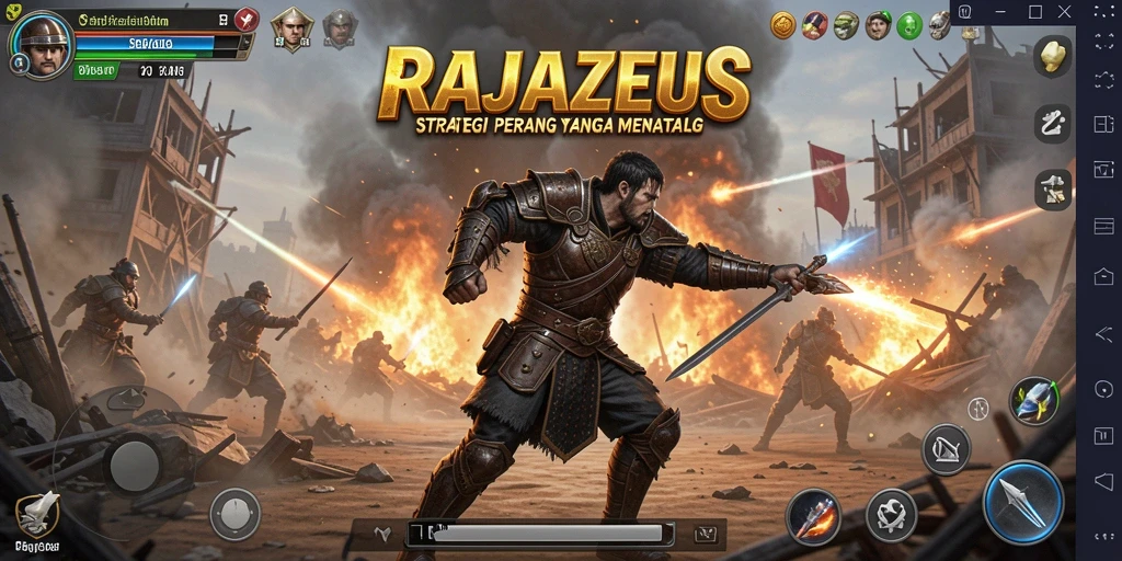 Gameplay menantang di dunia RAJAZEUS dengan strategi mendalam.