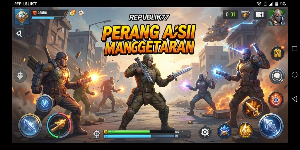 Tampilan gameplay seru dan mendebarkan dari REPUBLIK77.