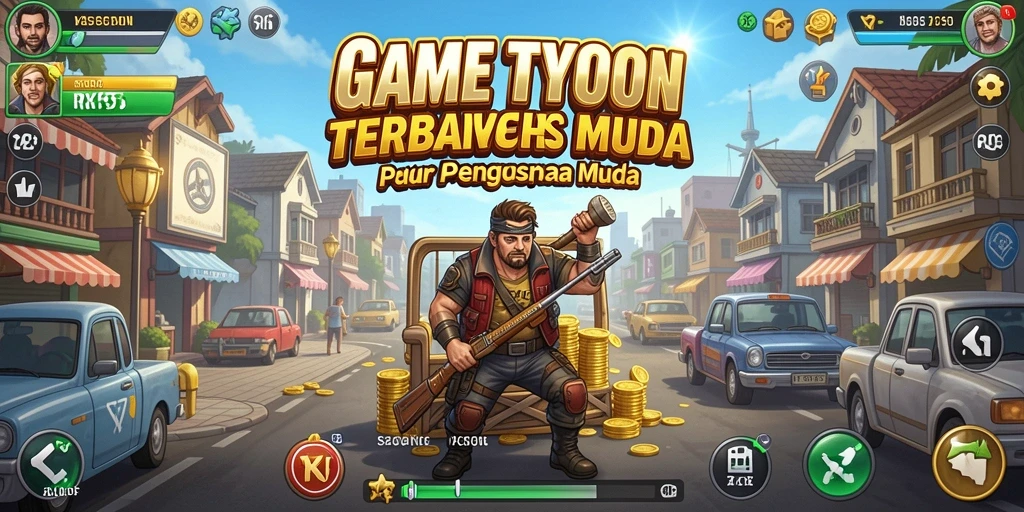 Gameplay RK55 menampilkan manajemen bisnis yang menarik dan kompetitif.