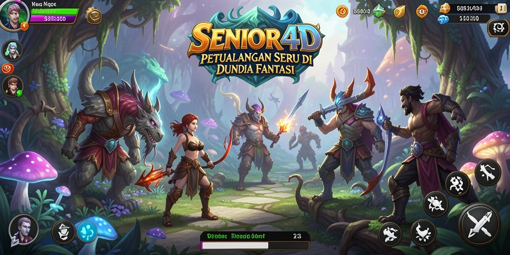 Tangkapan layar utama SENIOR4D menampilkan aksi petualangan yang mendebarkan.